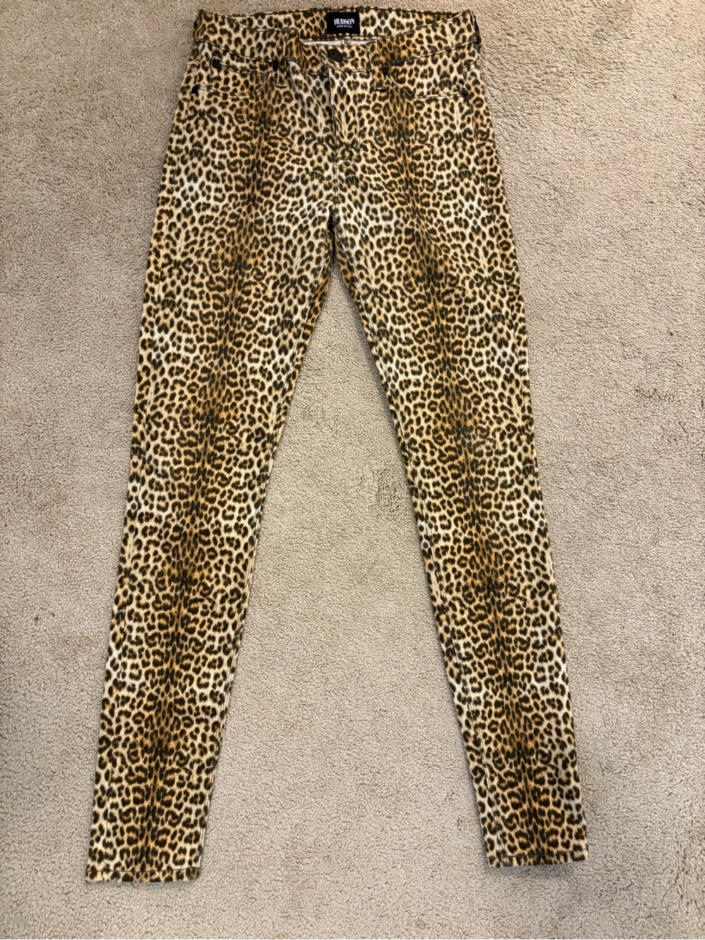 Hudson Jeans Nico Cigarette Ankle Skinny Leopard Print Jeans Size 25